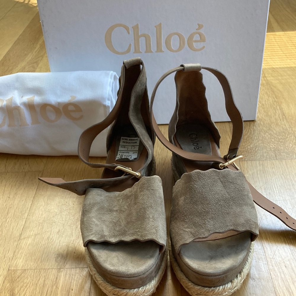 NWT Chloe platform espadrilles - Maple Brown